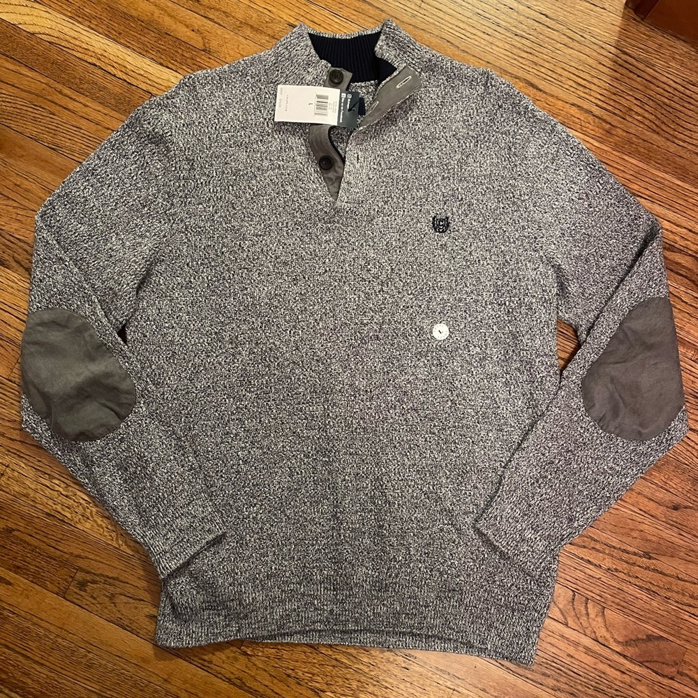 NWT Chaps 1/4 button-up Sweater